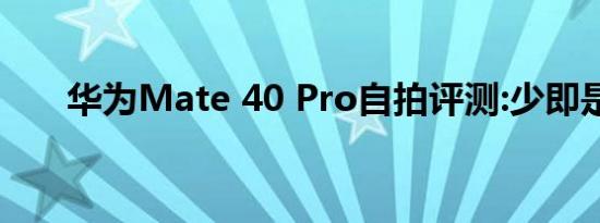 华为Mate 40 Pro自拍评测:少即是多