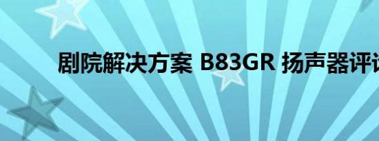 剧院解决方案 B83GR 扬声器评论