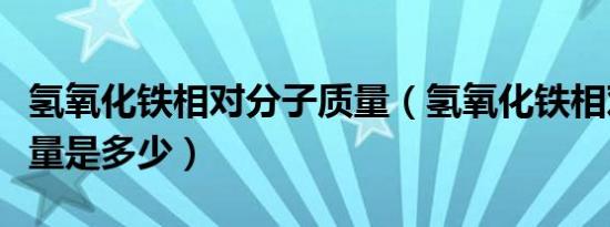 氢氧化铁相对分子质量（氢氧化铁相对分子质量是多少）