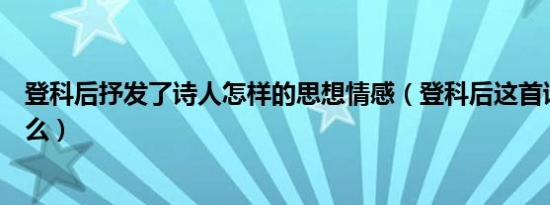 登科后抒发了诗人怎样的思想情感（登科后这首诗体现了什么）