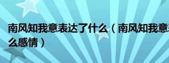 南风知我意表达了什么（南风知我意表达了什么感情）