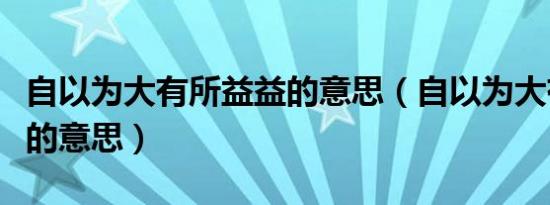 自以为大有所益益的意思（自以为大有所益益的意思）