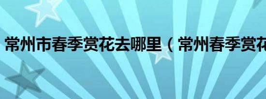 常州市春季赏花去哪里（常州春季赏花攻略）