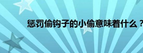 惩罚偷钩子的小偷意味着什么？