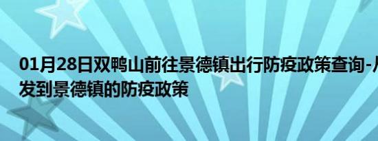 01月28日双鸭山前往景德镇出行防疫政策查询-从双鸭山出发到景德镇的防疫政策