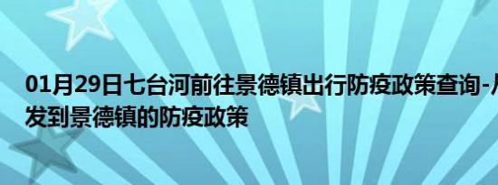 01月29日七台河前往景德镇出行防疫政策查询-从七台河出发到景德镇的防疫政策