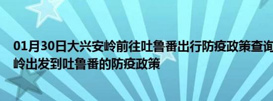 01月30日大兴安岭前往吐鲁番出行防疫政策查询-从大兴安岭出发到吐鲁番的防疫政策