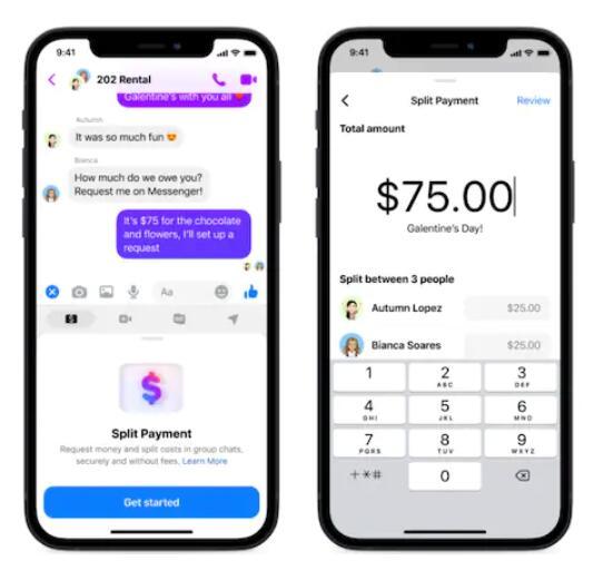 Facebook Messenger获得拆分付款和其他功能