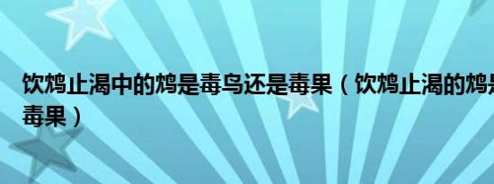 饮鸩止渴中的鸩是毒鸟还是毒果（饮鸩止渴的鸩是毒鸟还是毒果）