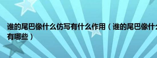 谁的尾巴像什么仿写有什么作用（谁的尾巴像什么仿写句子有哪些）