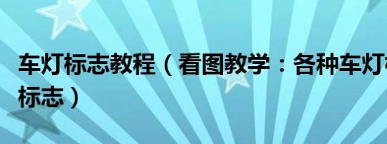 车灯标志教程（看图教学：各种车灯标识车灯标志）