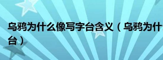 乌鸦为什么像写字台含义（乌鸦为什么像写字台）