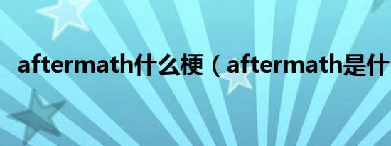 aftermath什么梗（aftermath是什么梗）