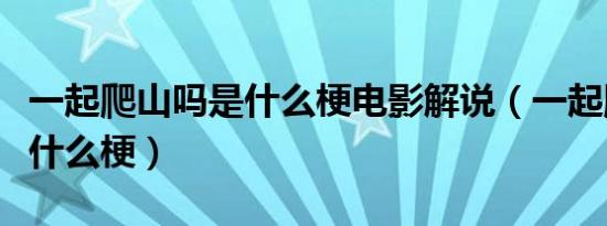 一起爬山吗是什么梗电影解说（一起爬山吗是什么梗）