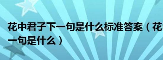 花中君子下一句是什么标准答案（花中君子下一句是什么）