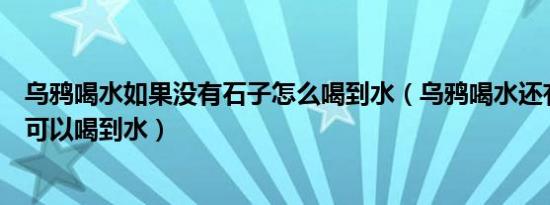 乌鸦喝水如果没有石子怎么喝到水（乌鸦喝水还有什么办法可以喝到水）