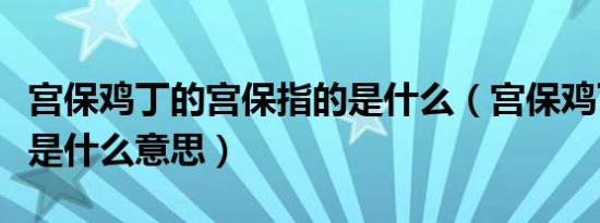 宫保鸡丁的宫保指的是什么（宫保鸡丁的宫保是什么意思）