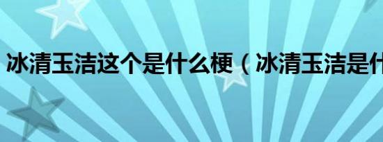 冰清玉洁这个是什么梗（冰清玉洁是什么梗）