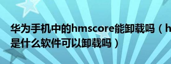 华为手机中的hmscore能卸载吗（hmscore是什么软件可以卸载吗）