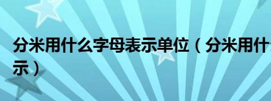 分米用什么字母表示单位（分米用什么字母表示）