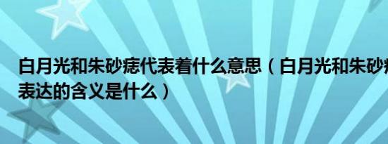 白月光和朱砂痣代表着什么意思（白月光和朱砂痣在爱情中表达的含义是什么）