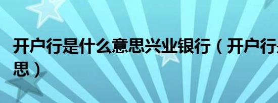 开户行是什么意思兴业银行（开户行是什么意思）