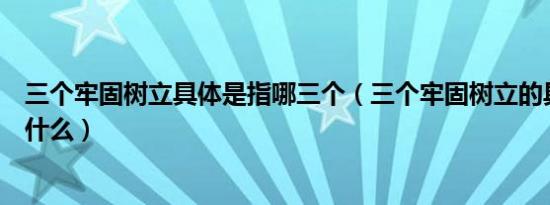 三个牢固树立具体是指哪三个（三个牢固树立的具体内容是什么）