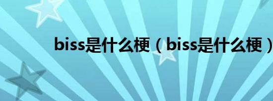 biss是什么梗（biss是什么梗）