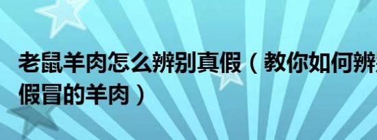 老鼠羊肉怎么辨别真假（教你如何辨别老鼠肉假冒的羊肉）