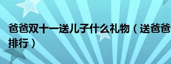 爸爸双十一送儿子什么礼物（送爸爸十大礼物排行）