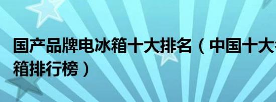 国产品牌电冰箱十大排名（中国十大名牌电冰箱排行榜）