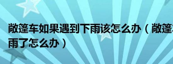 敞篷车如果遇到下雨该怎么办（敞篷车如果下雨了怎么办）