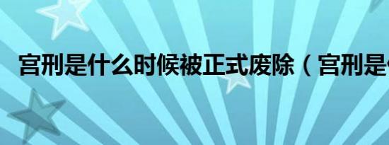 宫刑是什么时候被正式废除（宫刑是什么）