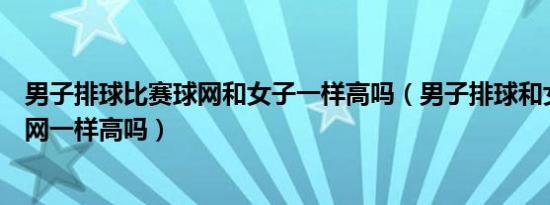 男子排球比赛球网和女子一样高吗（男子排球和女子排球球网一样高吗）