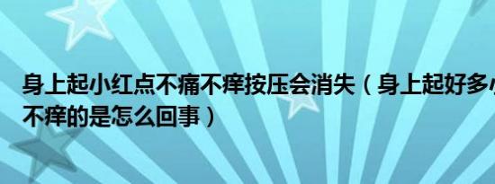 身上起小红点不痛不痒按压会消失（身上起好多小红点不痛不痒的是怎么回事）