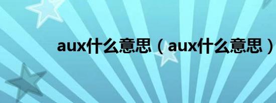 aux什么意思（aux什么意思）