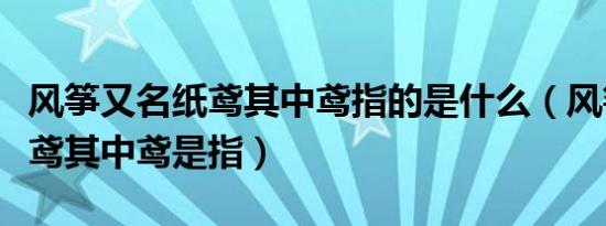 风筝又名纸鸢其中鸢指的是什么（风筝也叫纸鸢其中鸢是指）