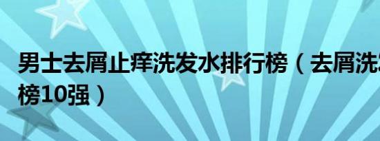 男士去屑止痒洗发水排行榜（去屑洗发水排行榜10强）