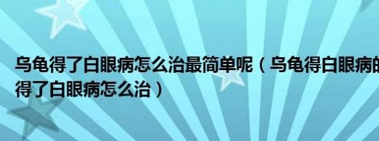 乌龟得了白眼病怎么治最简单呢（乌龟得白眼病的原因,乌龟得了白眼病怎么治）