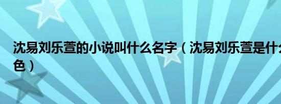 沈易刘乐萱的小说叫什么名字（沈易刘乐萱是什么小说的角色）