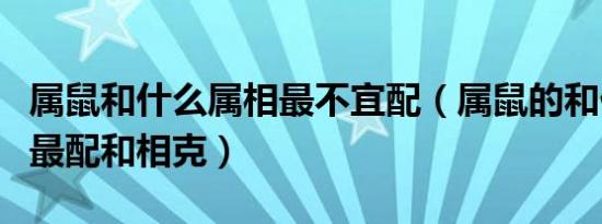 属鼠和什么属相最不宜配（属鼠的和什么属相最配和相克）