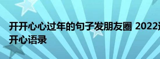 开开心心过年的句子发朋友圈 2022过大年的开心语录