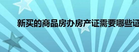 新买的商品房办房产证需要哪些证件