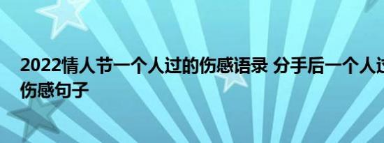 2022情人节一个人过的伤感语录 分手后一个人过情人节的伤感句子