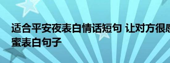 适合平安夜表白情话短句 让对方很感动的甜蜜表白句子