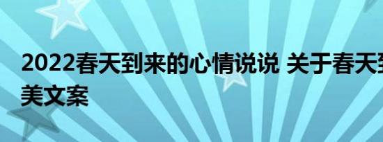 2022春天到来的心情说说 关于春天到来的唯美文案