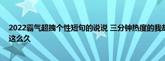 2022霸气超拽个性短句的说说 三分钟热度的我却喜欢了你这么久