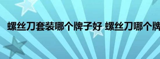 螺丝刀套装哪个牌子好 螺丝刀哪个牌子好 