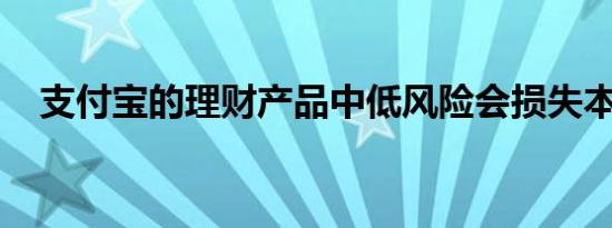 支付宝的理财产品中低风险会损失本金吗