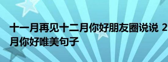 十一月再见十二月你好朋友圈说说 2022十二月你好唯美句子